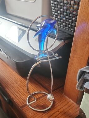 Vintage Blue Dolphin Kinetic Art Balancing
